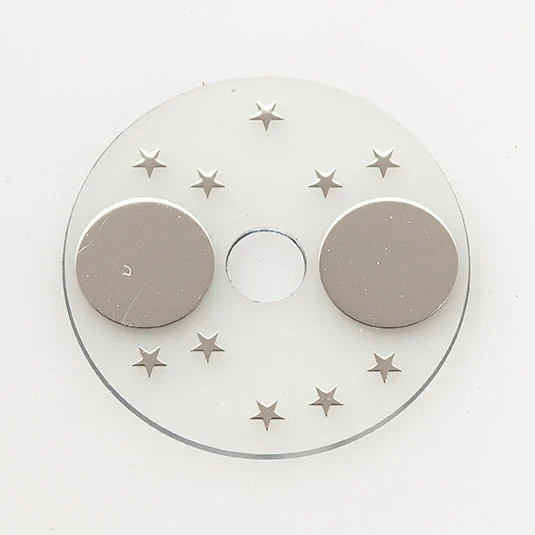 Disque de phase de lune transparent aux lunes argentées