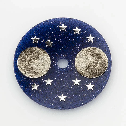 Disque de phase de lune en aventurine bleue