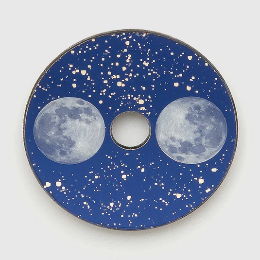 Disque de phase de lune bleu aux lunes photographiques