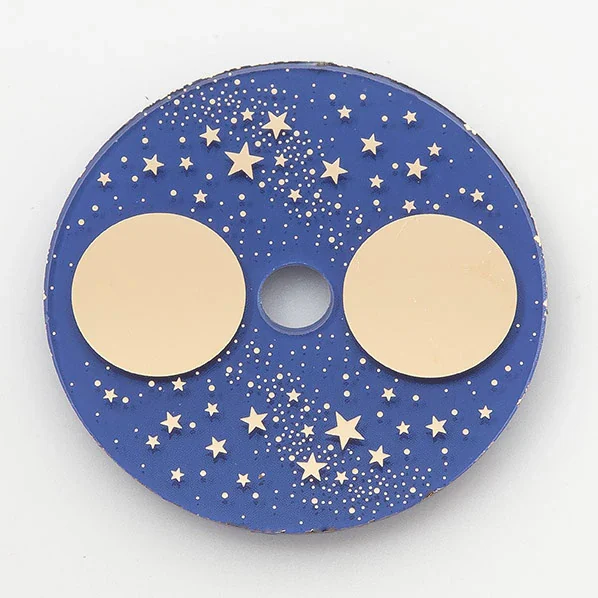 Disque de phase de lune bleu aux lunes dorées