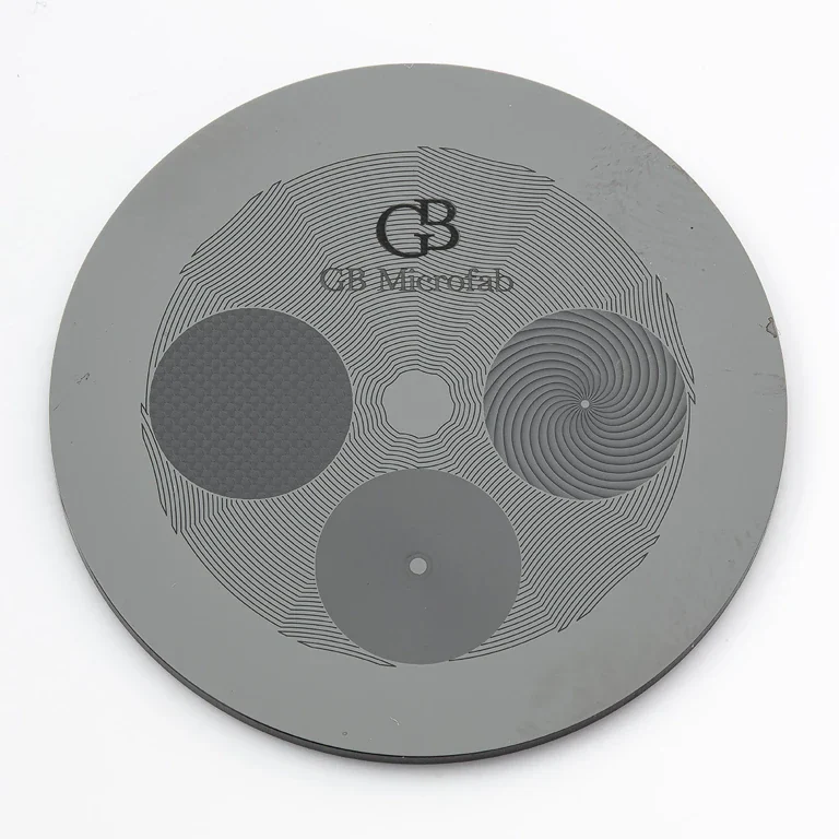 Plaque d'essais GB Microfab : motifs de structuration et de soleillage